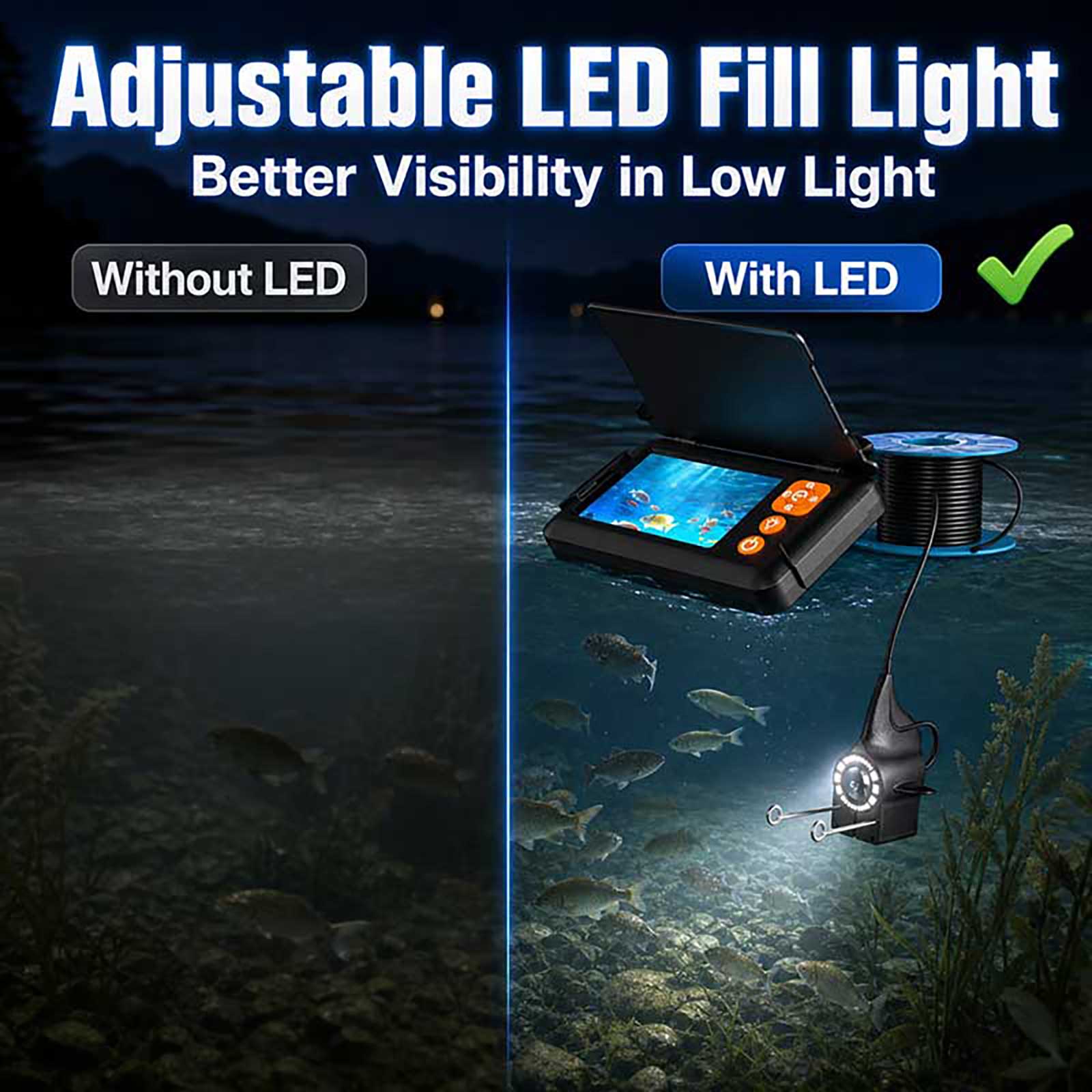 1080P HD Fish Finder Underwate - Fishing Boat Depth Finder review and price